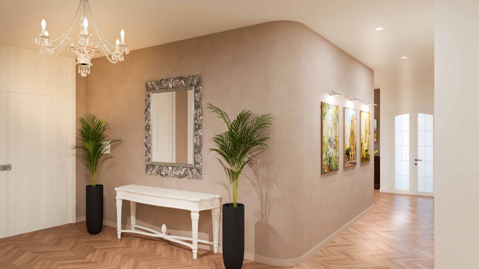 F-2.1__ – MICHELE VOLPI STUDIO INTERIOR DESIGN un ingresso di una villa dove sono stati recuperati alcuni pezzi di arredamento appartenenti alla famiglia.