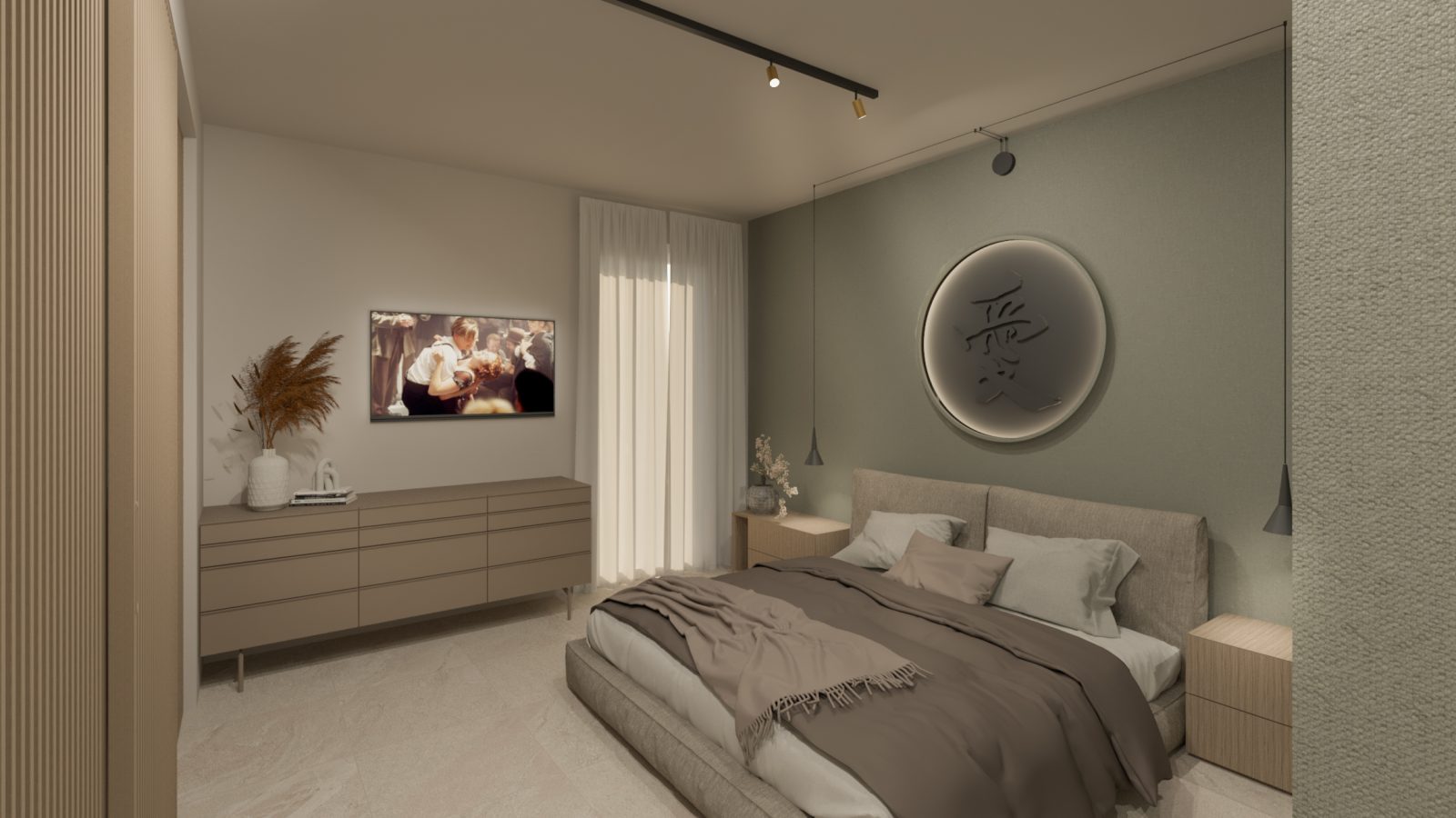 Camera da Letto Stile Japandi per Giovane Coppia – Interior Design