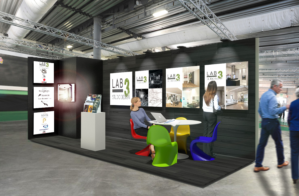 lo stand di LAB 3 Studio Design presso fiera ABITA 2020 Firenze