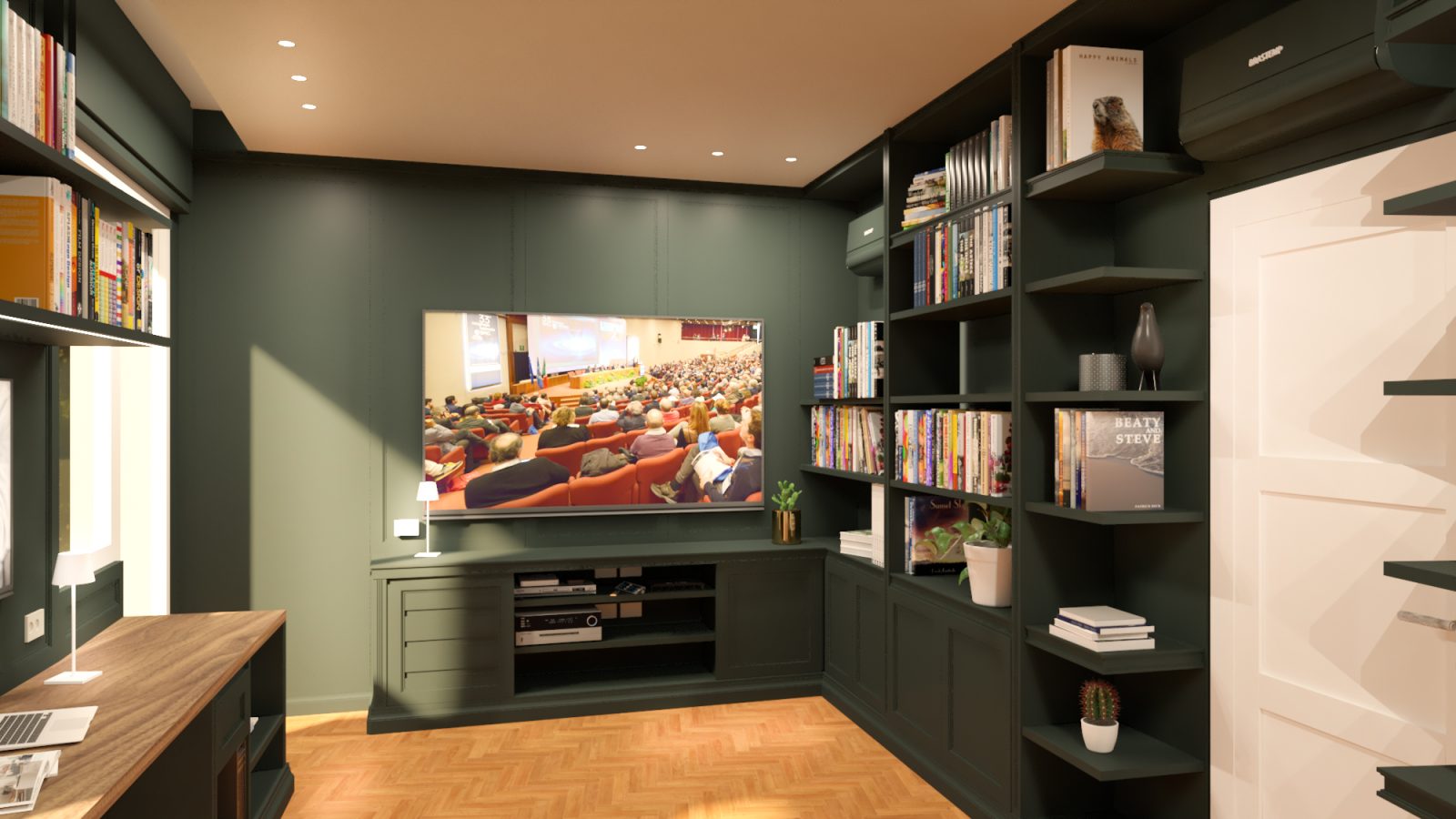 Studio e Home Theater in Stile Inglese – MICHELE VOLPI STUDIO INTERIOR DESIGN uno studio privato per l'abitazione di un professionista.