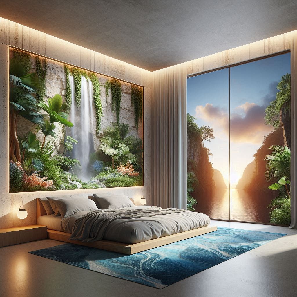 camera con vista sulla cascata – MICHELE VOLPI STUDIO INTERIOR DESIGN camera con vista sulla cascata